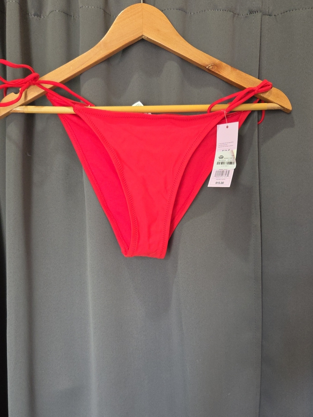 Women’s Red Tie-Side Bikini Bottom